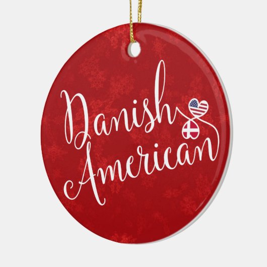 デンマークのアメリカのハートの旗の休日の装飾 セラミックオーナメント (左)