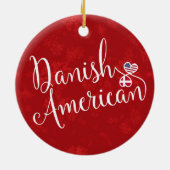 デンマークのアメリカのハートの旗の休日の装飾 セラミックオーナメント (裏面)