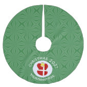 デンマークのエンジェルクリスマスパーソナライズされた国旗 ブラッシュドポリエステルツリースカート (正面)