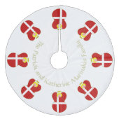 デンマークのエンジェル・ブロンドパーソナライズされたオン・ホワイト フリース ツリースカート (正面)