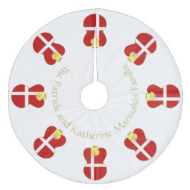 デンマークのエンジェル・ブロンドパーソナライズされたオン・ホワイト フリース ツリースカート