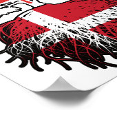 デンマークのカナダの木のルーツ国旗 ポスター (角)