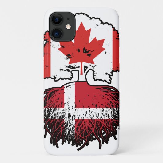 デンマークのカナダの木のルーツ国旗 Case-Mate iPhoneケース (裏面)
