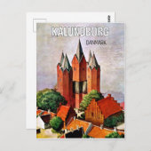 デンマークのカルンボルグ城。ヴィンテージ旅行ポスター ポストカード (正面/裏面)
