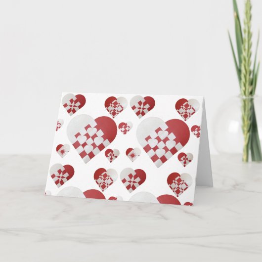 デンマークのクリスマスのハート シーズンカード (正面)