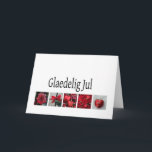 デンマークのクリスマスカード – Gldelig Jul シーズンカード<br><div class="desc">オリジナルスタジオポルトSabbiaの写真から作成！このクリスマスカードは様々な家族の関係、すべての米国の州や一部の英語以外の言語で利用可能である。自分の詩を内側に加えなさい。</div>