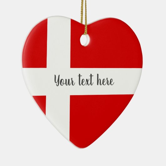 デンマークのクリスマスツリーのオーナメントのデンマークの旗 セラミックオーナメント (右)