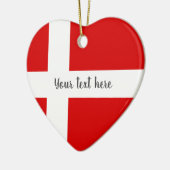 デンマークのクリスマスツリーのオーナメントのデンマークの旗 セラミックオーナメント (左)