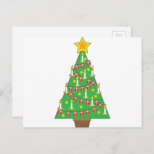 デンマークのクリスマスツリー シーズンポストカード (正面/裏面)