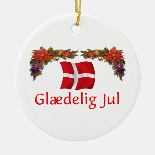 デンマークのクリスマス セラミックオーナメント (正面)