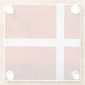 デンマークのグランジな旗 ガラスコースター (裏面)