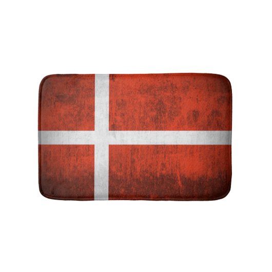 デンマークのグランジな旗 バスマット (正面)