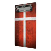 デンマークのグランジな旗 ミニクリップボード (アングル2)