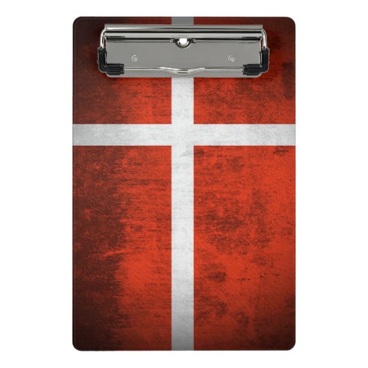 デンマークのグランジな旗 ミニクリップボード (正面)