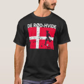 デンマークのサッカーチームファンジャージーサッカーDe Rd Hvid Tシャツ (正面)