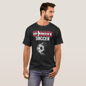 デンマークのサッカーボールでネットゴールデンマークのサッカーS Tシャツ (正面フル)