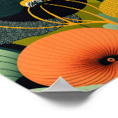 デンマークのスカンジナビアモダンミニマルフローラ芸術 ポスター (角)