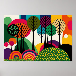 デンマークのスカンジナビアモダンミニマルフローラ芸術 ポスター