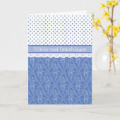 デンマークのタマキビ、フェイクなレース、水玉模様の誕生日 カード (黄色い花)