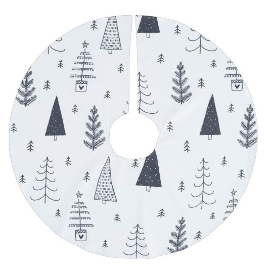 デンマークのハイジーブルークリスマスツリーアクセサリー ブラッシュドポリエステルツリースカート (正面)