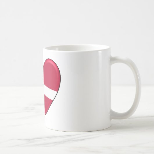 デンマークのハートの旗 コーヒーマグカップ (右)