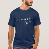 デンマークのハート、デンマークの旗 Tシャツ (正面)
