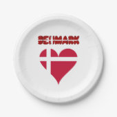 デンマークのハート ペーパープレート (正面)