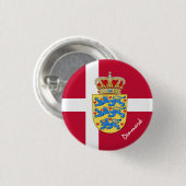 デンマークのボタン、愛国的なデンマーク国旗のファッション 缶バッジ (正面&裏面)