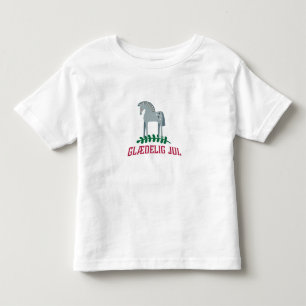 デンマークのメリークリスマスダラの馬 トドラーTシャツ