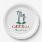 デンマークのメリークリスマスダラの馬 ペーパープレート (正面)