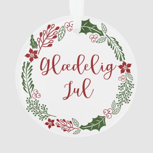 デンマークのメリークリスマスリース、グラディグjul オーナメント (裏面)