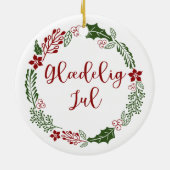 デンマークのメリークリスマスリース、グラディグjul セラミックオーナメント (裏面)
