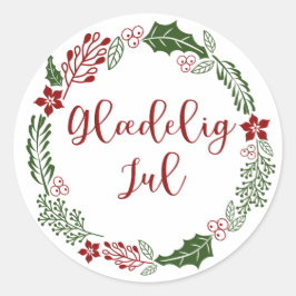 デンマークのメリークリスマスリース、グラディグjul ラウンドシール