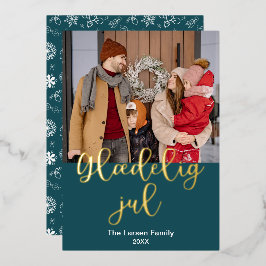 デンマークのメリークリスマス、ジュルエレガントの喜び 箔シーズンカード