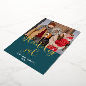 デンマークのメリークリスマス、ジュルエレガントの喜び 箔シーズンカード (回転した状態)