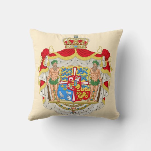 デンマークのヴィンテージのデンマークの王室のな紋章付き外衣 クッション (裏面)