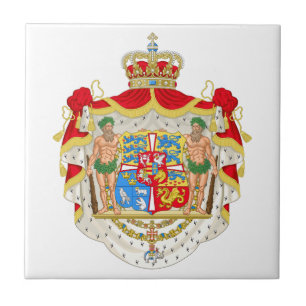 デンマークのヴィンテージのデンマークの王室のな紋章付き外衣 タイル