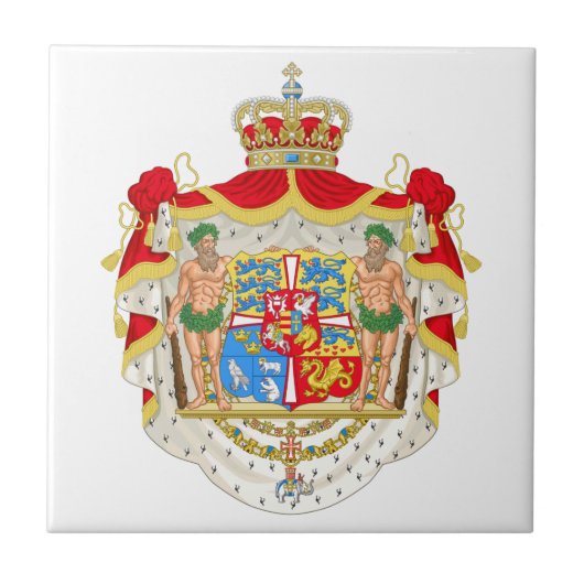 デンマークのヴィンテージのデンマークの王室のな紋章付き外衣 タイル (正面)