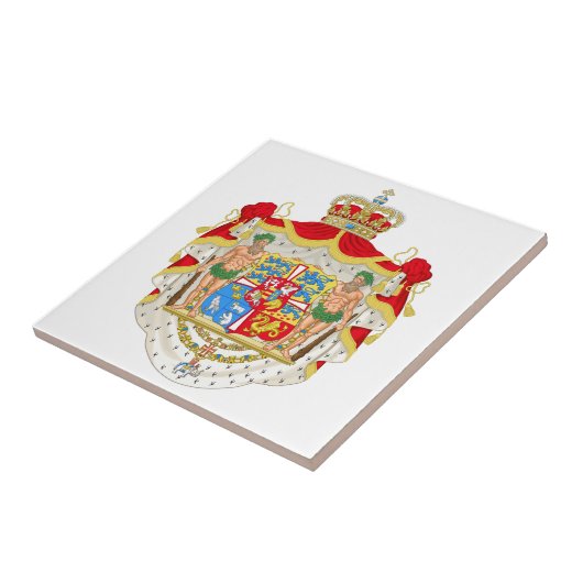 デンマークのヴィンテージのデンマークの王室のな紋章付き外衣 タイル (側面)