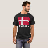 デンマークのヴィンテージの旗 Tシャツ (正面フル)