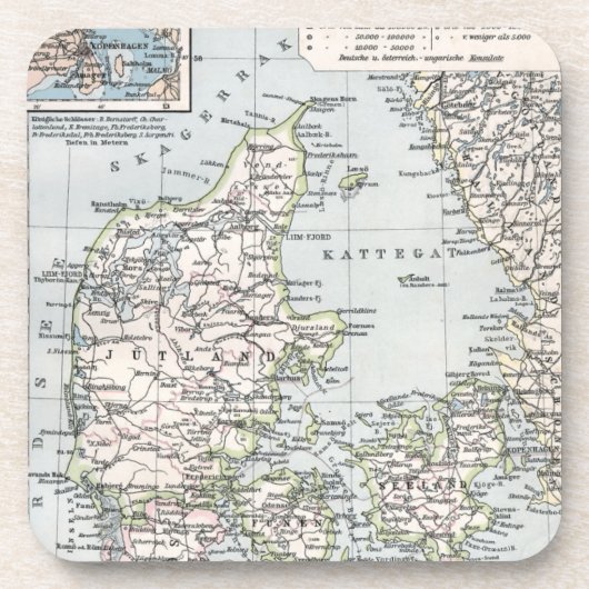 デンマークの古地図、1905年当時のデンマーク コースター (正面)