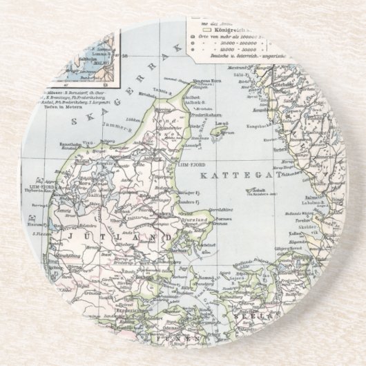 デンマークの古地図、1905年当時のデンマーク コースター (正面)