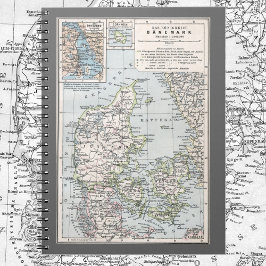 デンマークの古地図、1905年当時のデンマーク ノートブック