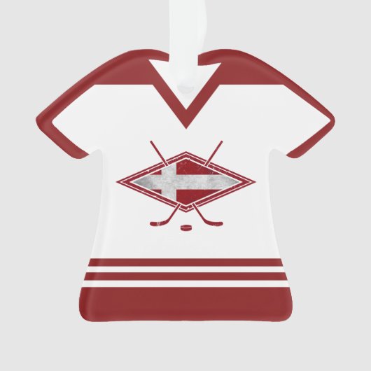 デンマークの名前と番号ジャージーのロゴ オーナメント (正面)