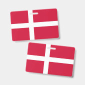 デンマークの国旗が付いた名札 バッジ (正面＆裏面)