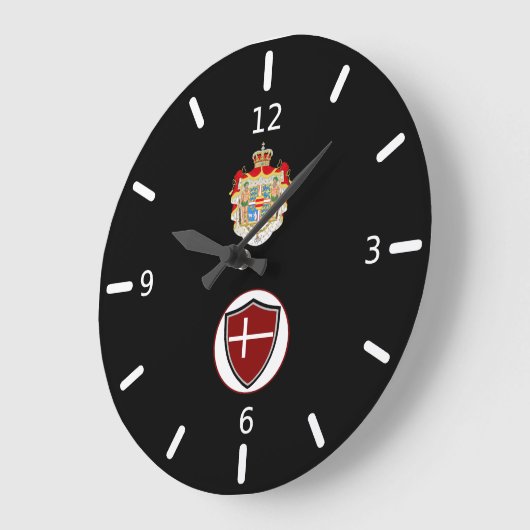 デンマークの国旗の腕の大時計 ラージ壁時計 (傾斜)