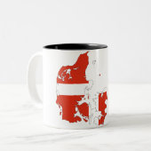デンマークの国旗 ツートーンマグカップ (正面左)