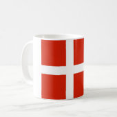 デンマークの国旗; デンマークの公式国旗 コーヒーマグカップ (正面左)