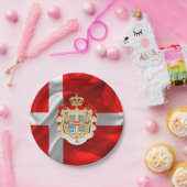 デンマークの国旗-腕章 ペーパープレート (パーティー)