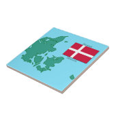 デンマークの地図そして旗 タイル (側面)